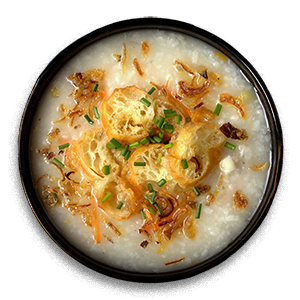 congee in brown bowl