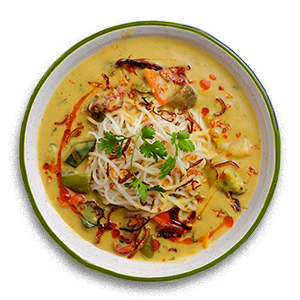 laksa in green bowl